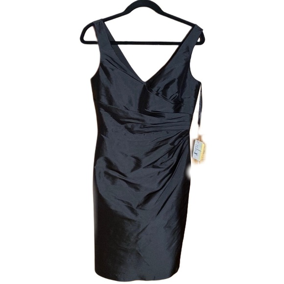 ALFRED SUNG Dresses & Skirts - Alfred Sung D644 Peau De Soie Sleeveless Cocktail Dress Black Sz 8